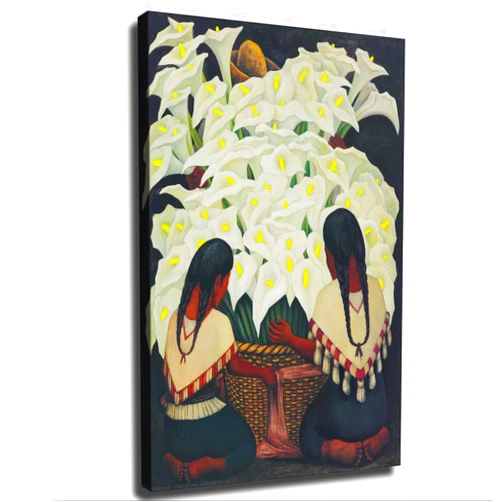 BybiO Calla Lily Vendor Diego Rivera Poster Picture Canvas Print Home Wall Art Bedroom Decor Holiday Moving Gift (24x36inch,Unframed)