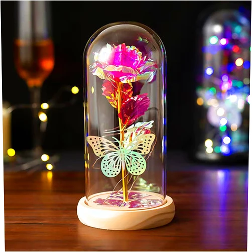 Yighaw Mothers Day Flowers Gifts for Mom,Colorful Rose Red Up Rose in A Dome,Valentines Gifts for Her,Birthday Gifts for Women,Graduation Gifts,Wife,Girl,Grandma,Anniversary Wedding Gifts