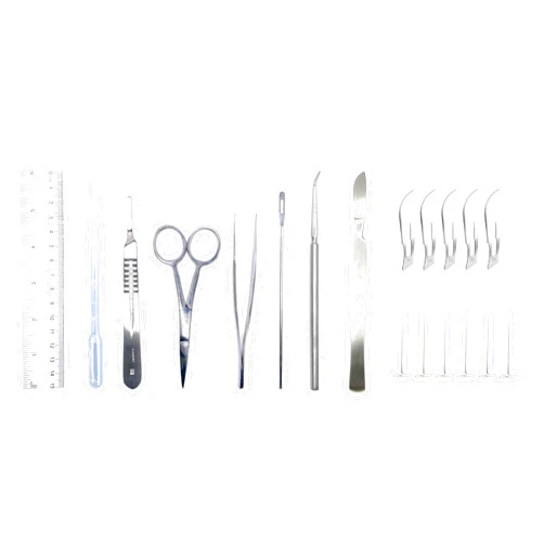 Generic 19 Piece Dissecting Kit Including Scissors, Forceps, Scalpels, and Probe in Disposable Plastic Bag for Anatomy Lab, Biology, Medical Students, and General Dissection