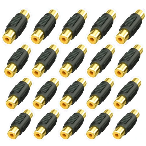 Warmstor 20 Pack RCA Female to Female Coupler Audio Video Adapter Gold Plated, for Phono,Speaker,RCA Cable,Amplifier