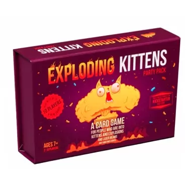 Exploding Kittens LLC Exploding Kittens Card Game - Party Pack for Up to 10 Players - Family-Friendly Party Games - Card Games for Adults, Teens & Kids Exploding Kittens Party (2 - 10 players)