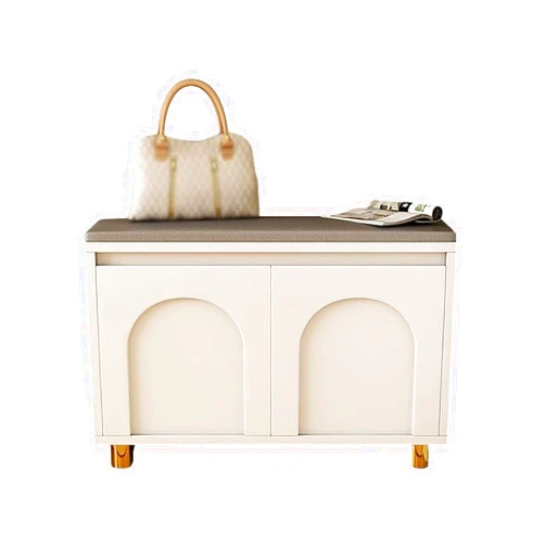 Generic Shoe Cabinet/Shoe Bench,Storage Bench with Door, Metal Legs,2 Tier Upholstered Entryway Bench, for Entryway, Bedroom, Living Room,60cm