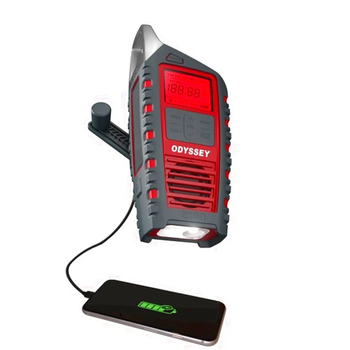 Eton Odyssey Hand Crank NOAA Weather Radio, All Band Emergency Radio, AM/FM Shortwave Storm Radio, Bluetooth, Phone Charger, RDS, Solar, Multi-Function Flashlight, Camping, Hiking