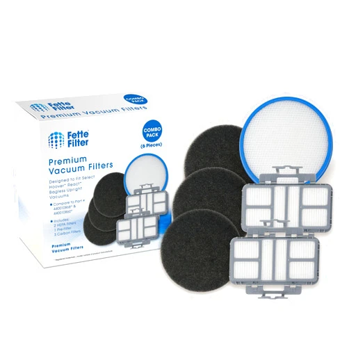 Fette Filter - Vacuum Filter Kit Compatible with Hoover React 440010868, 440011113, 440010860 Upright Vacuum. (2 HEPA Filters, 1 Pre Filter, 3 Carbon Filters)