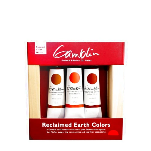 Gamblin Reclaimed Earth Set, Limited Edition paints made from pigments reclaimed from waters tainted by iron released from mines (101113)