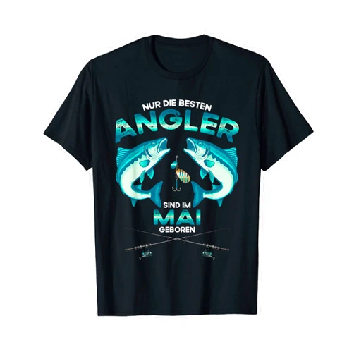 Angel Sprüche Fisch Fischer Angeln Geschenk Lustig The best anglers are born in May anglers birthdays T-Shirt