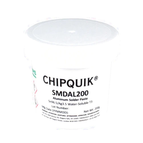 Chip Quik SMDAL200 Aluminum Solder Paste Water-Soluble Sn96.5/Ag3.5 T3 (200g jar)