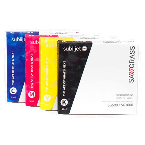 Sawgrass SubliJet UHD Sublimation Ink Cartridge - Black, Cyan, Magenta, Yellow 4 Pack - High-Performance Ink for SG500 & SG1000 Sublimation Printers - Long-Lasting, High-Viscosity Gel Ink