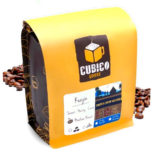 Cubico Coffee Papua New Guinean Coffee, Whole Bean Coffee, Premium Papua New Guinea Kunjin Single Origin Fresh Roasted Coffee Beans | Cubico Coffee | 12 Ounce Bag