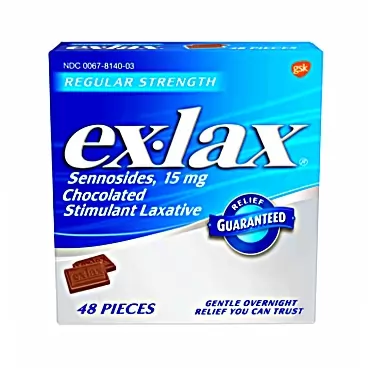 Ex-lax Stimulant Laxative, Regular Strength, Chocolate, 48 ea, Pack of 2