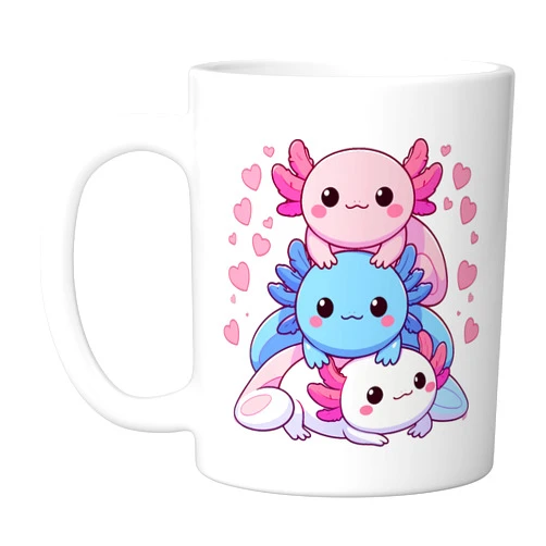 Magical and Funny Axolotl lover Gifts Cute Axolotls Kawaii Ceramic Mug, White