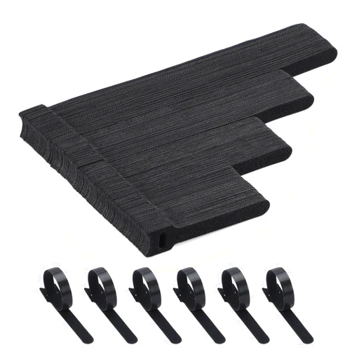 VITEVER 150PCS Cable Ties, 4+6+8+10 inch Cable Ties for Cable Management, Adjustable Fastening Cable Ties, Multi-Purpose Reusable Hook and Loop for Home, Office and Garage，Black