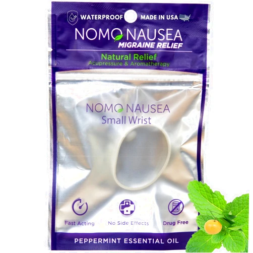 NoMo Nausea NoMo Migraine Band Instant Migraine, Headache and Tension Relief with Peppermint Essential Oils and Acupressure. Drug Free Aid for Pounding Headache and Migraine Relief