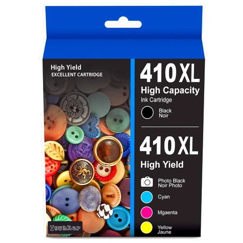 Tounker 410XL Ink Cartridges Remanufactured for Epson 410 Ink Cartridges use with Epson Expression XP-7100 XP-830 XP-640 XP-635 XP-630 XP-530 (Black, Cyan, Magenta, Yellow, Photo Black) 5 Pack