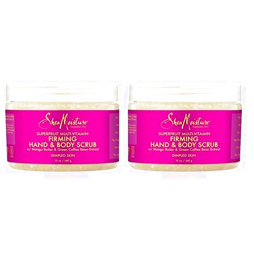 SheaMoisture Hand & Body Exfoliator SuperFruit Complex Exfoliating Scrub for Dry Skin with Shea Butter 12 oz (Pack of 2)