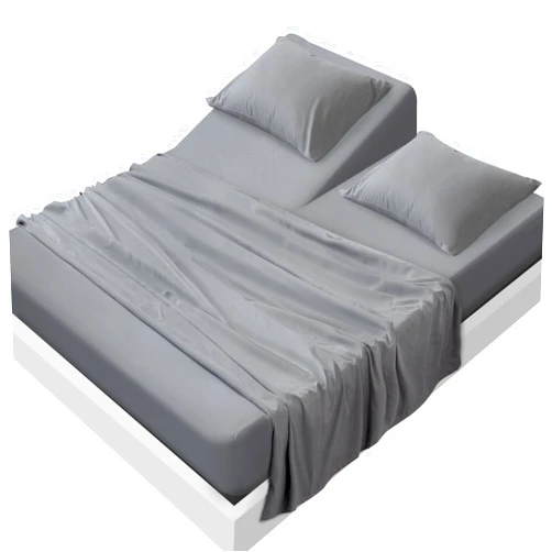 SPRINGSPIRIT Split Top King Sheets Sets for Adjustable Bed, 4 Piece Bed Sheets Set Deep Pockets, Extra Soft and Breathable Bedding Sheets, Grey