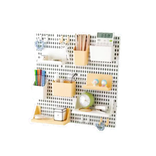 SHUICAO Wall Shelves 1 Set Pegboard Rack Office Shelf Keychain Hook Wall Hanging Display Plastic Rack Wall Storage Box Craft Room Home (Color : Style 1)