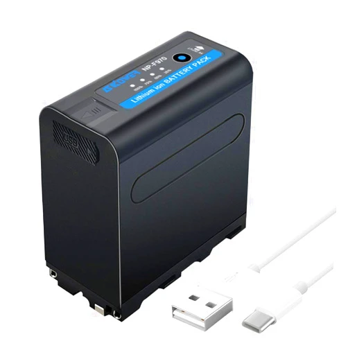 SKOWER NP-F970 Battery Support PD 20W Rechargeable Replacement Battery for Sony NPF F550 F975 F980 F750 F950 F960 F930 Type C Input USB Output Camcorder Camera Monitor Led Video Light