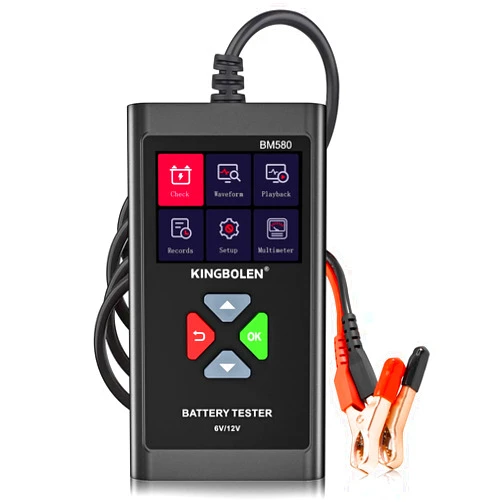 KINGBOLEN BM580 6V 12V Car Battery Tester, 100-2000CCA Voltage Tester, Precision Digital Auto Battery Analyzer, Loading/Charging/Starting System Tester for Cars SUV ATV Boats Motorcycles Vehicle