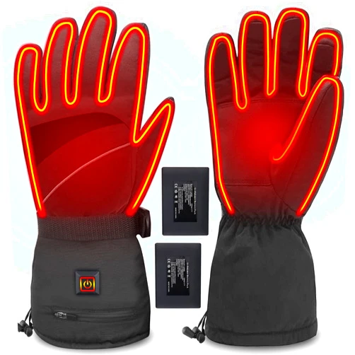 WAMTHUS Electric Heated Gloves, 2023 Latest Rechargeable Battery Winter Gloves for Men Women 3 Heating Temperature Adjustable Touchscreen Waterproof Warm Gloves for All Kinds of Outdoor Activities(XL)