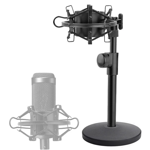 Frgyee Desk AT2020 Stand, Adjustable Metal Table Mic Stand with Shock Mount for Audio Technica AT2020 AT2020USB+ AT2035 ATR2500x Condenser Studio Microphone by Frgyee