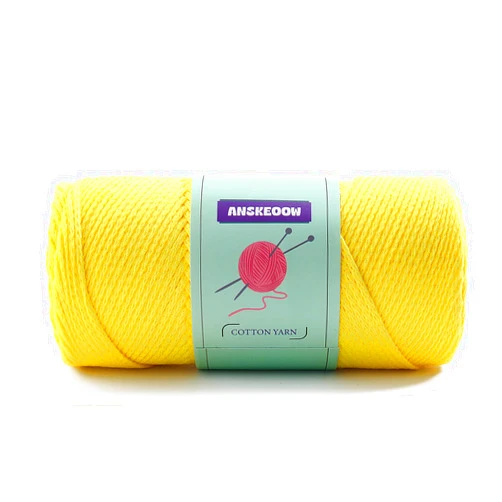Generic Cotton Yarn for Crocheting, Soft Crochet Yarn for Beginner, Baby Blanket Yarn with Easy-to-See Stitches Knitting Yarn 164yds,5.2 Oz (Yellow)