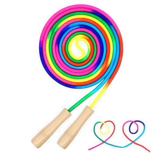AUMCDIK 16 FT Long Jump Rope for Kids, Adjustable Double Dutch Skipping Rope with Wooden Handle, Multiplayer Team Jumping Rope for Outdoor Fun, School Sport, Party Game, Birthday Gift