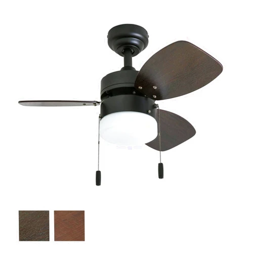 Honeywell Ceiling Fans Ocean Breeze Modern 30 Inch Ceiling Fan with Light, Pull Chain LED Indoor Fan with 3 Blades, Dark Brown Chestnut and Light Oak Blade Finish Options, Bronze (50602-01)