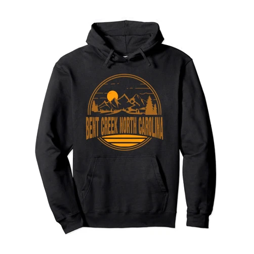 Retro Bent Creek North Carolina Home State Gift Vintage Bent Creek North Carolina Mountain Hiking Print Pullover Hoodie