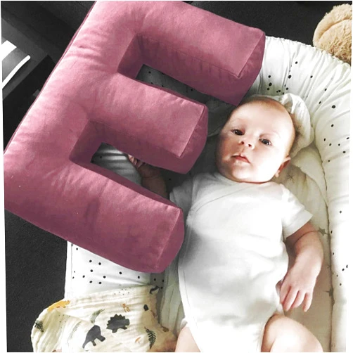 MOMAID Velvet Letter Pillow Initial Alphabet Throw Pillow for Sofa Bed Couch Soft Decorative Cushion Room Decor Gift