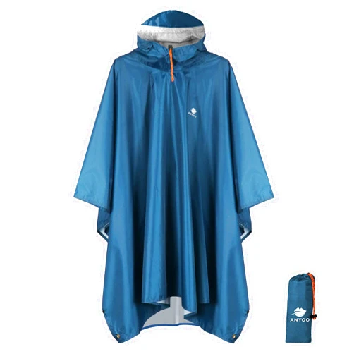 ANYOO Hooded Rain Poncho for Adults Waterproof Lightweight Rain Coat for Men Women Reusable Rain Jacket for Emergency Outdoor