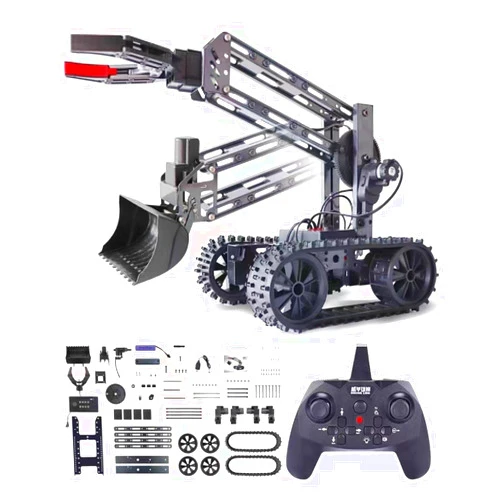 VANLINNY STEM Robotic Kit - 4DOF Robot Arm with Remote Control, Track 2 in 1 Educational Science Kits for Kids Ages 8-12 Project for Engineering,Robot Building Great Kids Gifts.