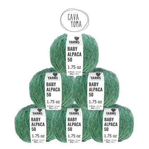 CAVAYOMA 100% Baby Alpaca Yarn Chunky in 30+ Colors (Itch-Free) #5 Bulky Baby Alpaca Yarn for Knitting & Crocheting Set of 6 Skeins (300g, 10,5oz) Hand Selected Quality from Peru - Hunter Green
