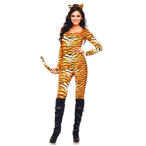 Leg Avenue Women's 2 Piece Wild Tigress Catsuit Costume
