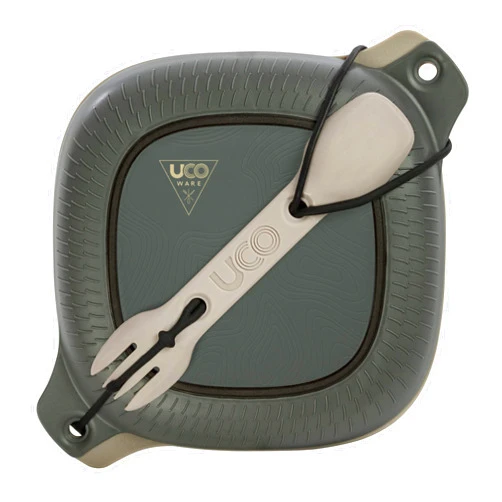 UCO 4-Piece Camping Mess Kit with Bowl, Plate and 3-in-1 Spork Utensil Set