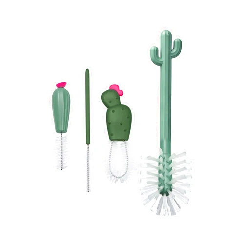 Boon Cacti Replacement Set - Bottle, Straw Brushes, Nipple, Detail - Non Toxic, Durable Nylon, Multicolor, 4 Count