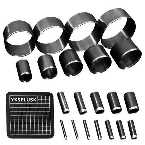 YKSPLUSK Leather Circle Cutter Tool Set, 21 Pieces Circle Punch Tools 1-12mm 15 20 25 30 35 40 45 50 55mm, High Carbon Steel Round Leather Cutting Dies - Hole Punch Tool Kit for DIY Leather Crafts