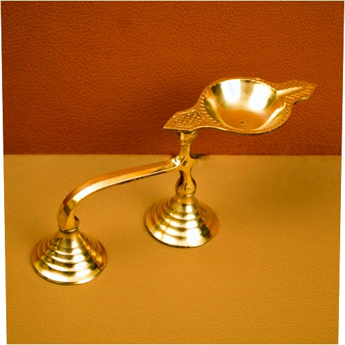 Spillbox Brass Karpoor | Kapoor Diya Deepam Burner Arati | Aarti | Arthi | Arti | Arathi | Stand for Dhoop Puja | Pooja Room Camphor Dani Holder Mandir Home & Office - Single Face Diya