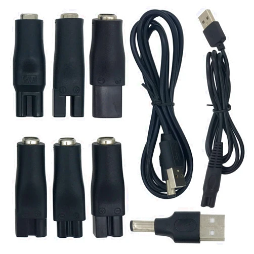 PDEEY Charger Cord for Most Electric Hair Clipper Trimmer Shaver Razor, Flawless Leg Pedi - 5V DC Cable and Variety Adapters