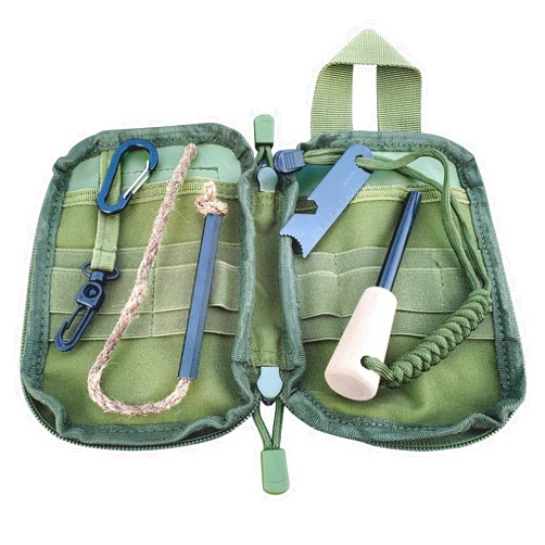 Yeeseok Fire Starter Survival Kit, Larger Ferro Rod with Striker Lanyard 3in Long Flint and Steel, 13.8in Wick Hemp Cord, Multifunctional Bag