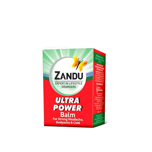 Zandu Ultra Red Balm | Ayurvedic Herbal Balm with Cooling Effect | Made with Menthol, Camphor & Eucalyptus Oil | Relieves Cold, Muscle Soreness & Body Aches | 0.27 Oz (Pack of 20)