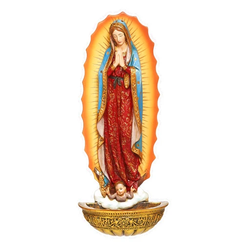 Joseph's Studio by Roman - Our Lady of Guadalupe Holy Water Font, Renaissance Collection, 7.5