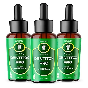 Nutrixpress (3 Pack) Dentitox Drops - Denti Tox Pro Gum and Teeth Strength Treatment, Official DentiTox Max for Healthy Gums, Treats, Toothpaste, 90 Days Supply