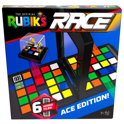 Rubik's Rubik’s Cube, Rubik's Race, Ace Edition Classic Fast-Paced Puzzle Strategy Sequence Two Player Board Game for Ages 7+