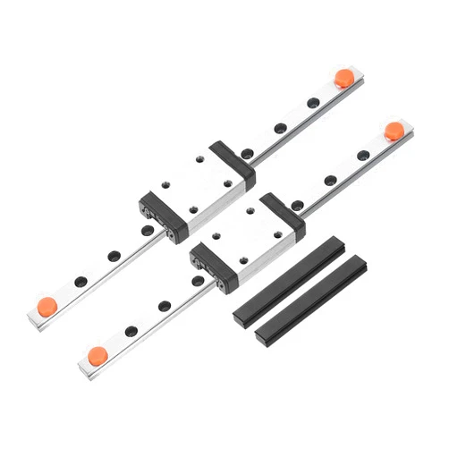 uxcell 2pcs MGN7 150mm Linear Guide Rail with 2pcs MGN7H Sliding Carriage Block Bearing Steel and 2pcs Plastic Mini MGN12 Linear Guide for DIY 3D Printers and CNC Machine, Silver