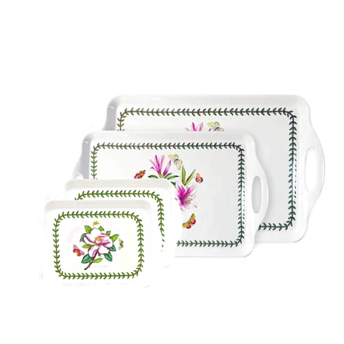 Kwang in Sangsa Portmeirion Botanic Garden Food Tray, pattern random, Set of 4 (2pcs 21cm x12cm+1p 39cm x24cm+1p48cm x 30cm)