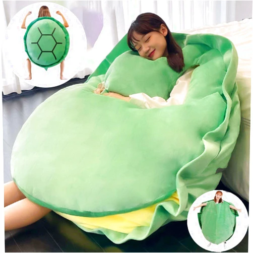 Wjfrnk Multifunctional Giant Wearable Turtle Shell Pillow Weighted, Turtle Shell Body Pillow, Adult Big Wearable Turtle Shell Pillows, Weighted Turtle Shell for Anxiety (80cm/31.4 in)