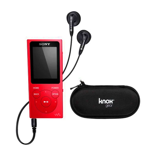 Sony NW-E394 Walkman 8GB Digital Audio Player (Red) with Knox Gear Hardshell Case