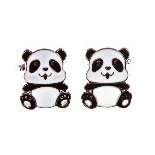 MRCUFF Panda Bear Black White Pair Cufflinks in a Presentation Gift Box & Polishing Cloth
