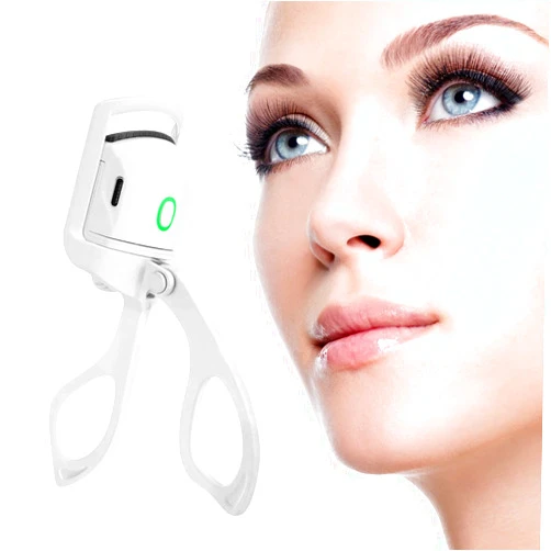 Uocasi Heated Electric Eyelash Curlers, Long Lasting USB Rechargeable Curly Lash Curler, 2 Heating Modes Quick Pre-Heat Eye Lashes Curler, Stable Temperature No Harm to Lashes' Eyelash Curler (White)